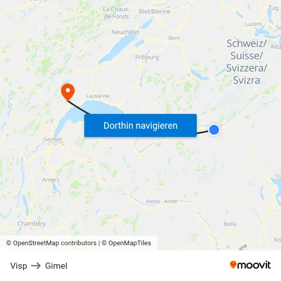 Visp to Gimel map