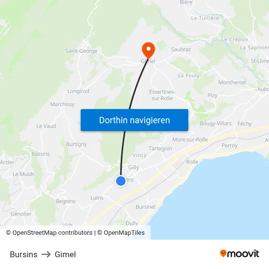 Bursins to Gimel map