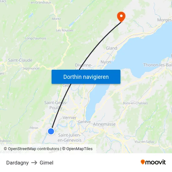 Dardagny to Gimel map