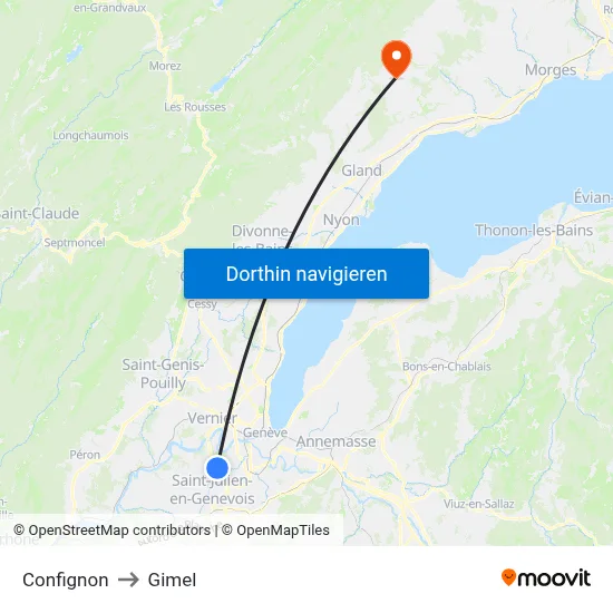 Confignon to Gimel map