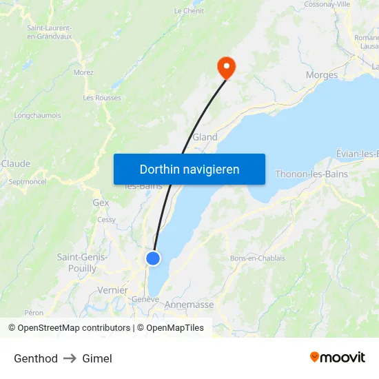 Genthod to Gimel map
