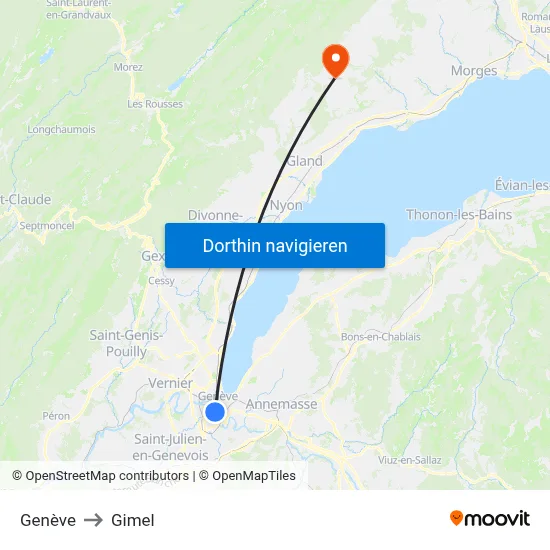 Genève to Gimel map