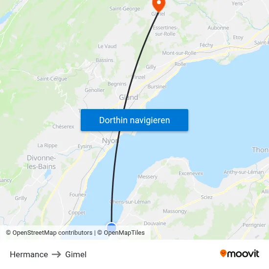 Hermance to Gimel map