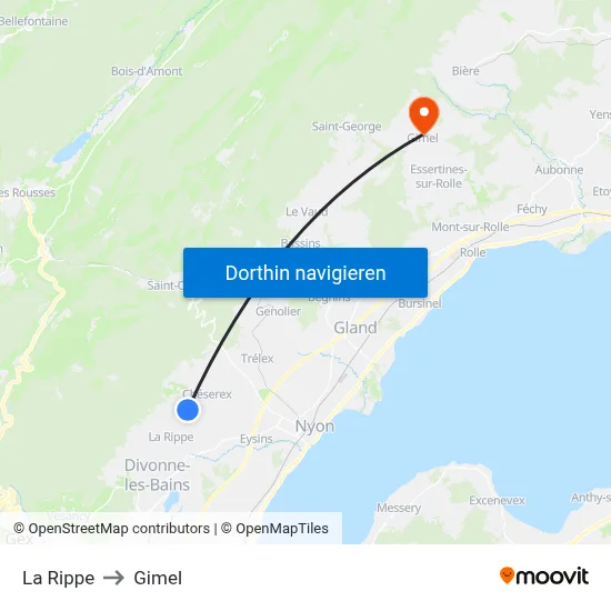 La Rippe to Gimel map