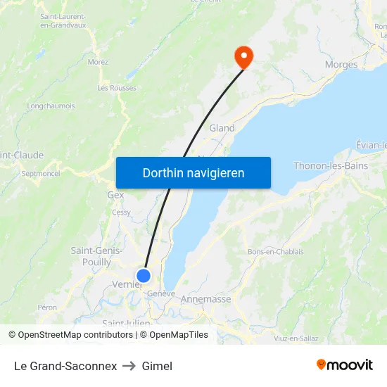 Le Grand-Saconnex to Gimel map
