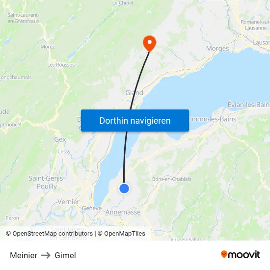 Meinier to Gimel map