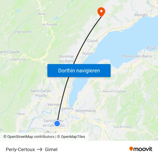 Perly-Certoux to Gimel map