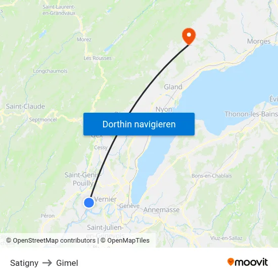 Satigny to Gimel map