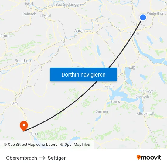 Oberembrach to Seftigen map