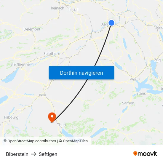 Biberstein to Seftigen map