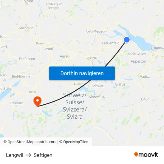 Lengwil to Seftigen map