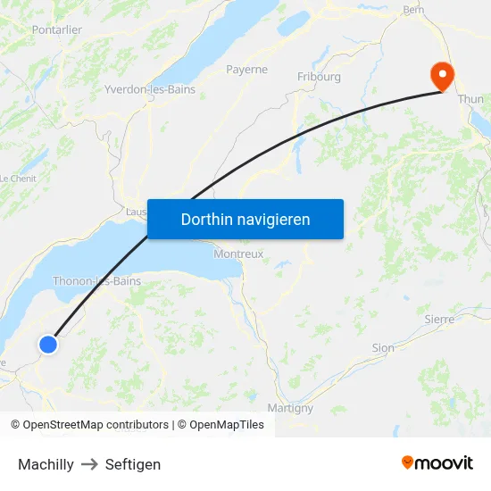 Machilly to Seftigen map