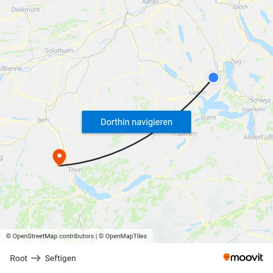 Root to Seftigen map