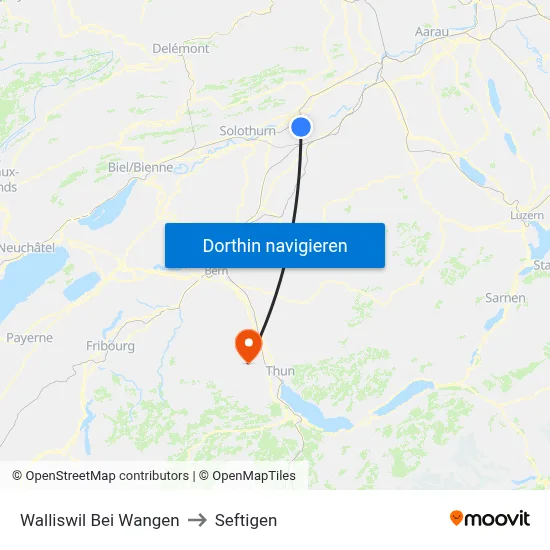 Walliswil Bei Wangen to Seftigen map