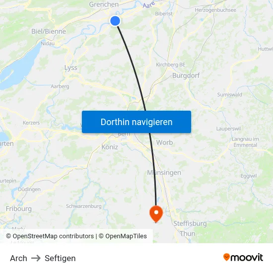 Arch to Seftigen map