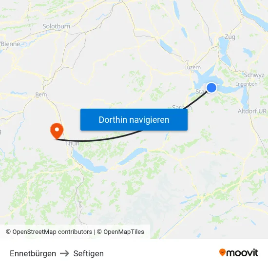 Ennetbürgen to Seftigen map