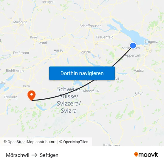 Mörschwil to Seftigen map