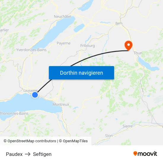 Paudex to Seftigen map