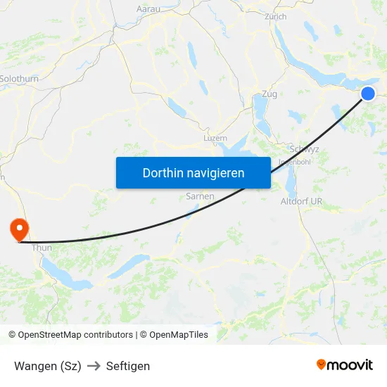 Wangen (Sz) to Seftigen map