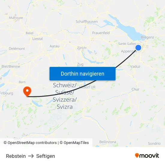 Rebstein to Seftigen map