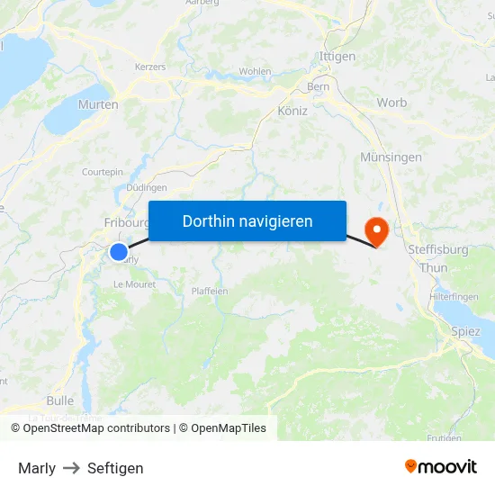 Marly to Seftigen map