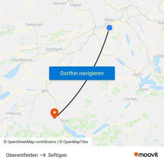 Oberentfelden to Seftigen map