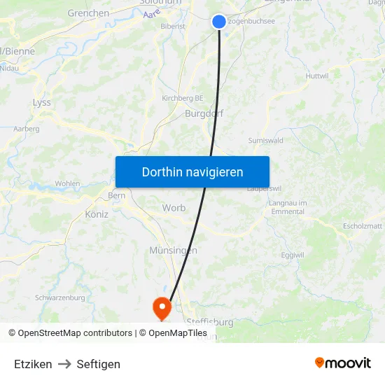Etziken to Seftigen map