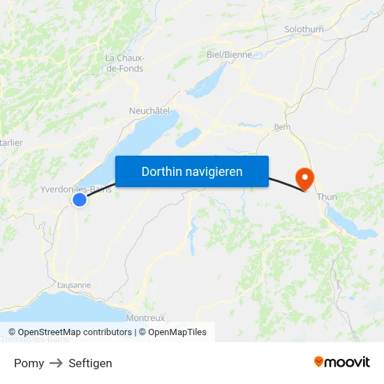 Pomy to Seftigen map