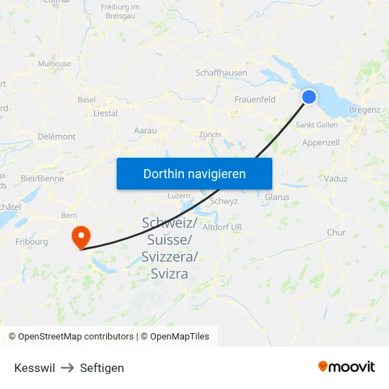 Kesswil to Seftigen map