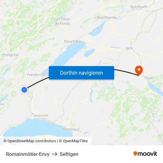 Romainmôtier-Envy to Seftigen map