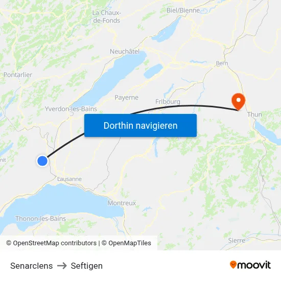 Senarclens to Seftigen map
