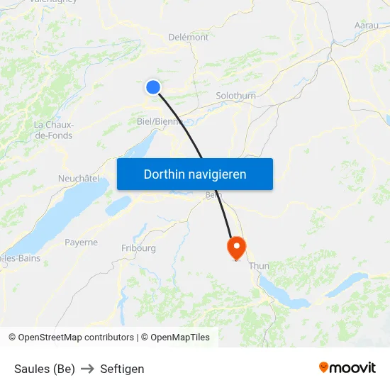 Saules (Be) to Seftigen map