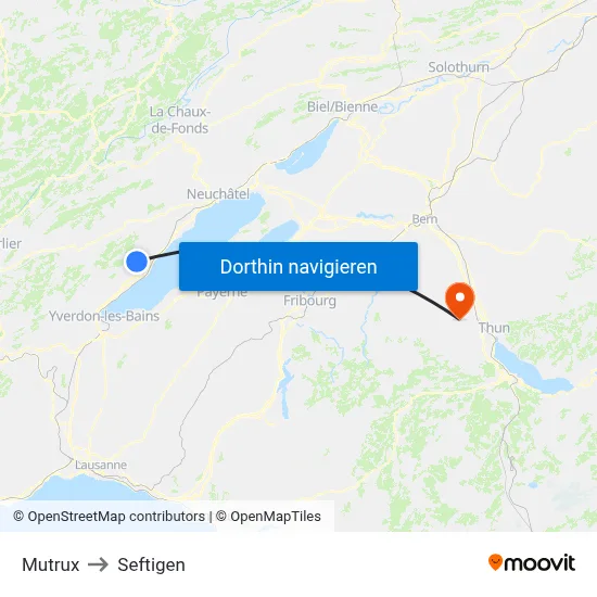 Mutrux to Seftigen map