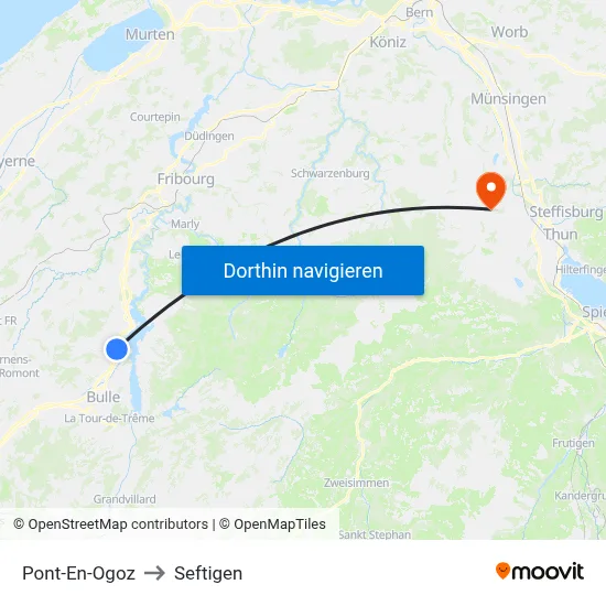 Pont-En-Ogoz to Seftigen map