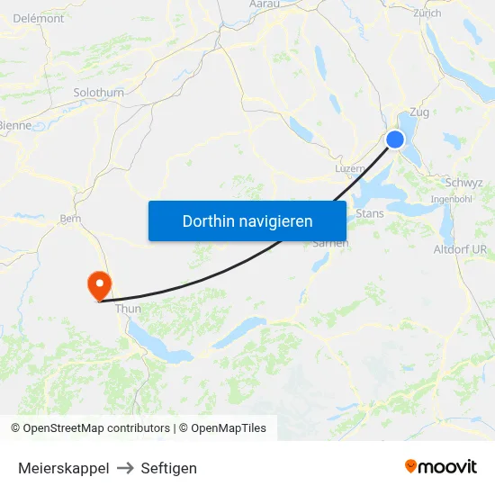 Meierskappel to Seftigen map
