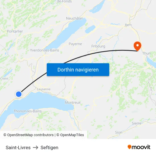 Saint-Livres to Seftigen map