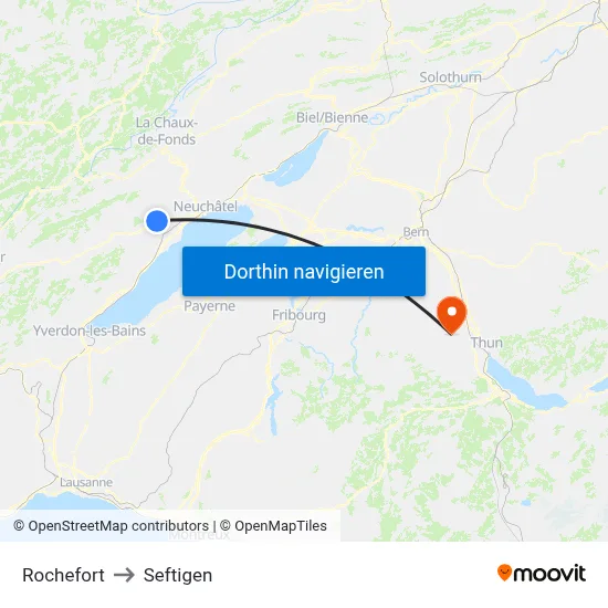 Rochefort to Seftigen map