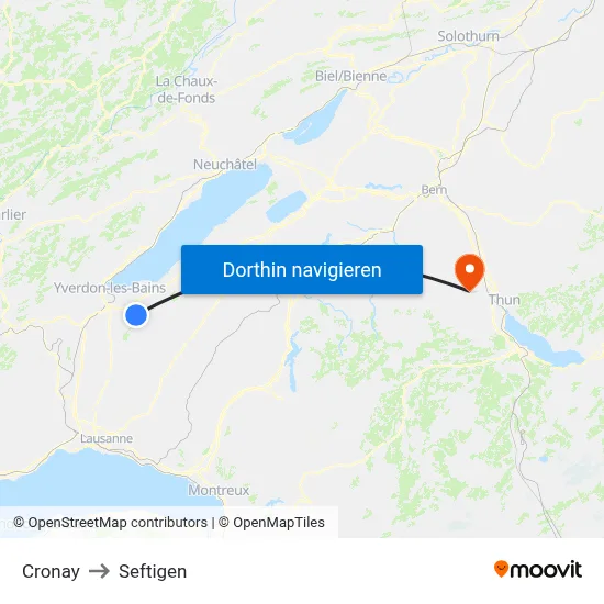 Cronay to Seftigen map