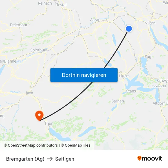 Bremgarten (Ag) to Seftigen map