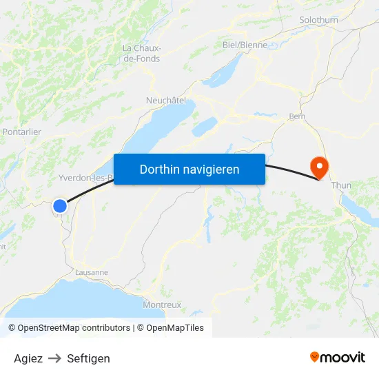 Agiez to Seftigen map