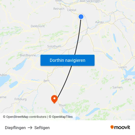 Diepflingen to Seftigen map