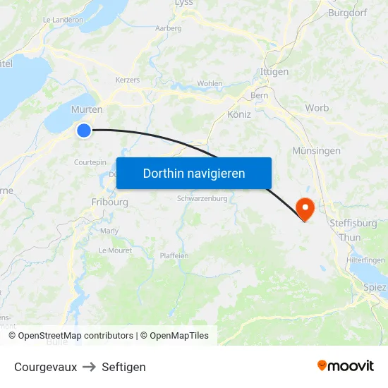 Courgevaux to Seftigen map
