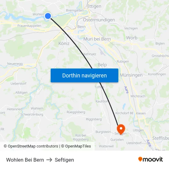 Wohlen Bei Bern to Seftigen map