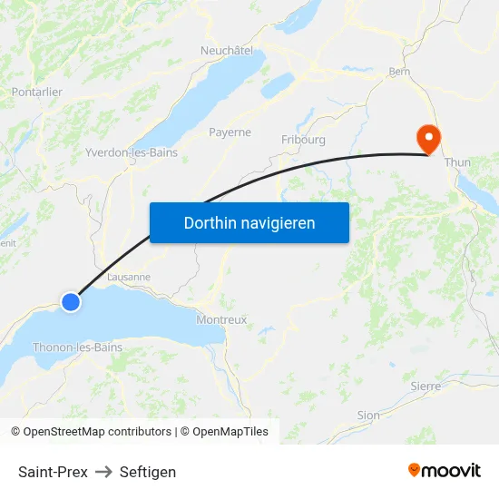 Saint-Prex to Seftigen map