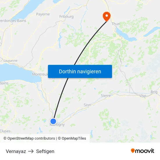 Vernayaz to Seftigen map