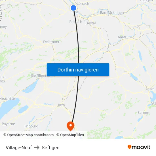 Village-Neuf to Seftigen map