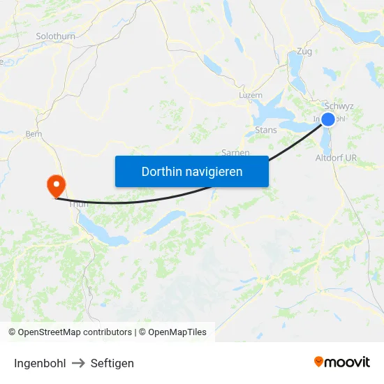Ingenbohl to Seftigen map