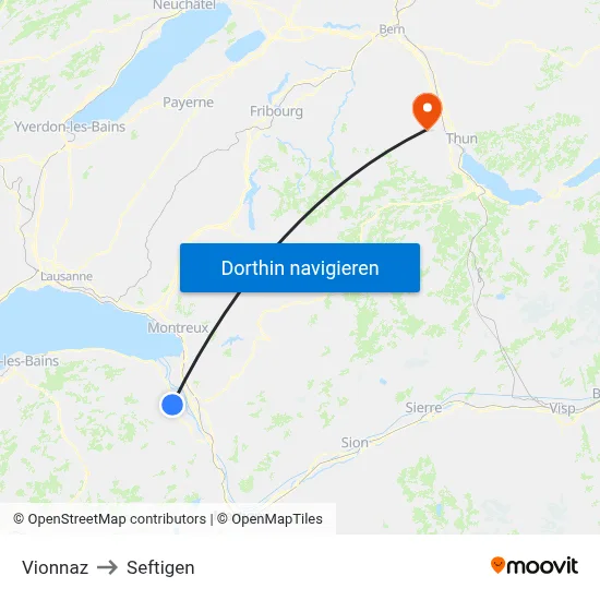 Vionnaz to Seftigen map