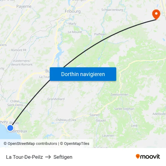 La Tour-De-Peilz to Seftigen map