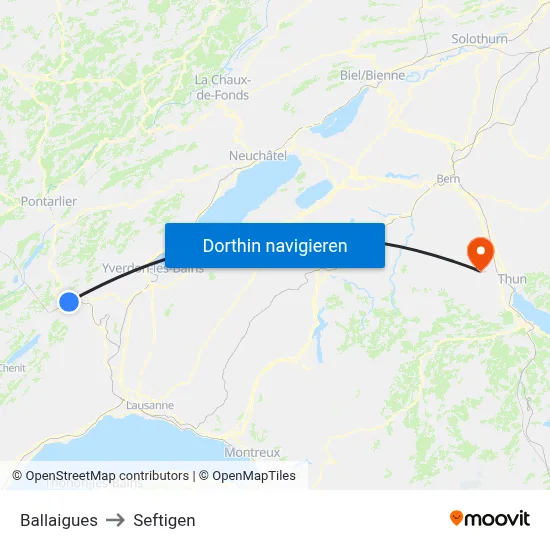 Ballaigues to Seftigen map